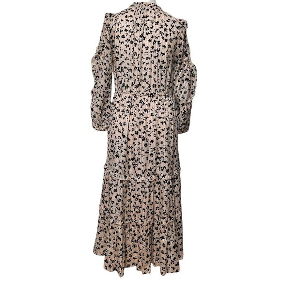 Ulla Johnson Fantine Dress Blush Pink Long Sleeve Floral Peasant Midi Size 4 - Picture 2 of 10